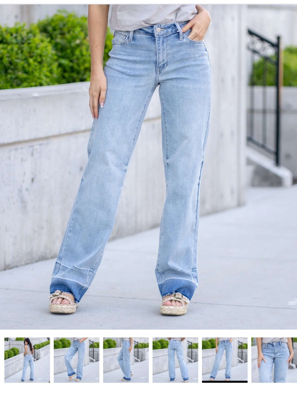 Judy Blue Light Wash Wide Leg Jeans